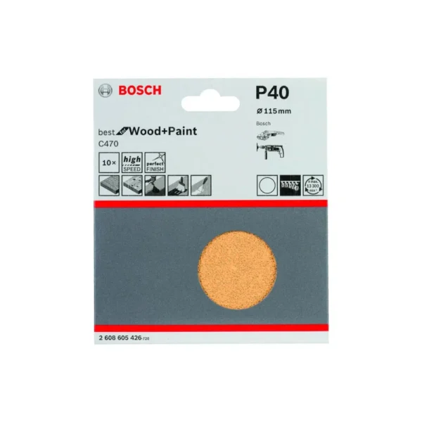 lija madera 41/2" p40 10 un (5426) bosch - Imagen 2