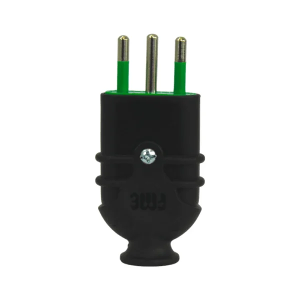 enchufe macho volante 2p+t 10a 250v s11 negro