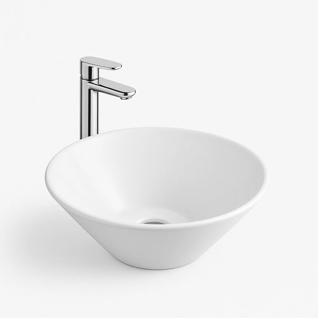 Lavamanos Sobreponer Loza Cono 42X42X15.5 Cm Duschy - Imagen 2