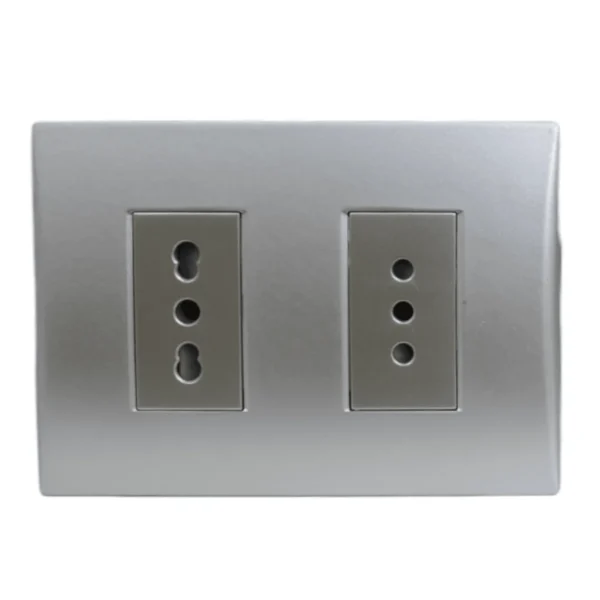toma doble 10a+10/16a silver 5381111e - Imagen 2
