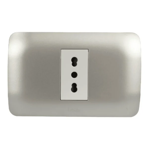 toma simple armado 10/16a blanco plata 5380122e - Imagen 2