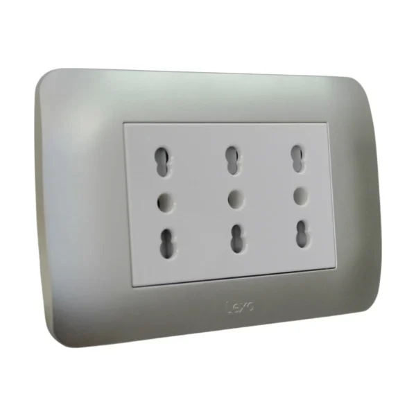 toma triplex 10/16a blanco plata 58402006