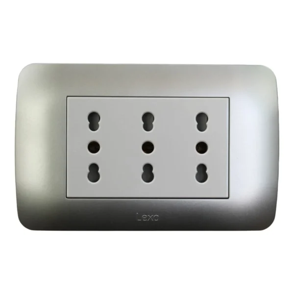 toma triplex 10/16a blanco plata 58402006 - Imagen 2