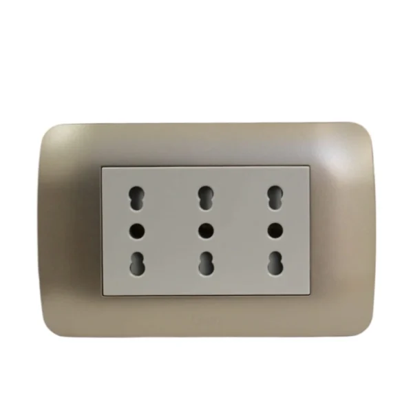 toma triplex 10/16a titanio beige 58402008 - Imagen 2
