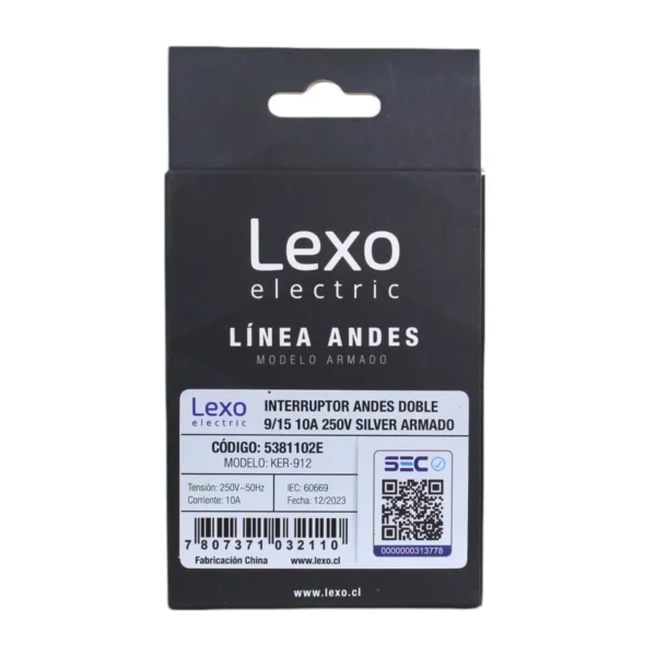 interruptor armado andes 9/15 10a silver 5381102e - Imagen 6