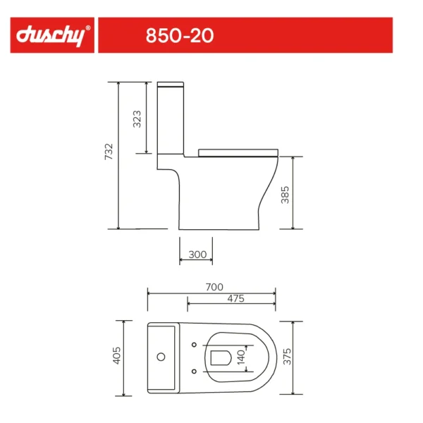 wc toilet gotemburgo sala baÑo 2 p (850-20) duschy - Imagen 2