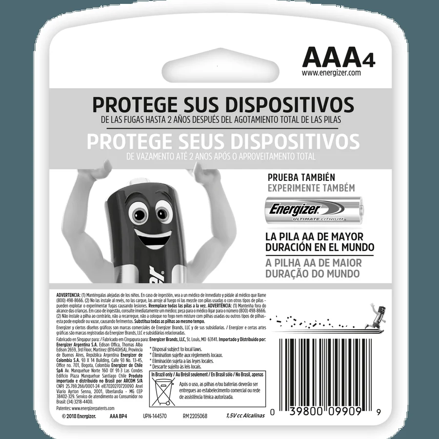 pila alcalina aaa x 4 energizer (923265) - Imagen 2