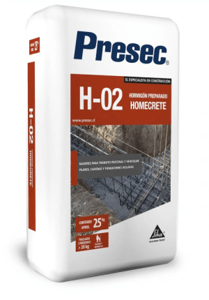 concreto preparado h20 h-02 25 kg presec
