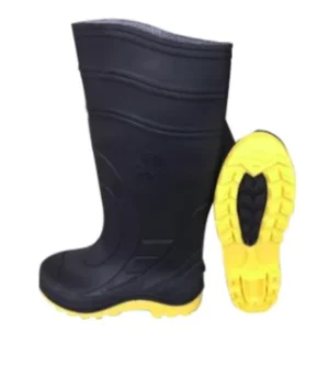 bota pvc punta y planta acero, negra, talla 42