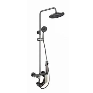 Columna ducha monomando negra 4 funciones