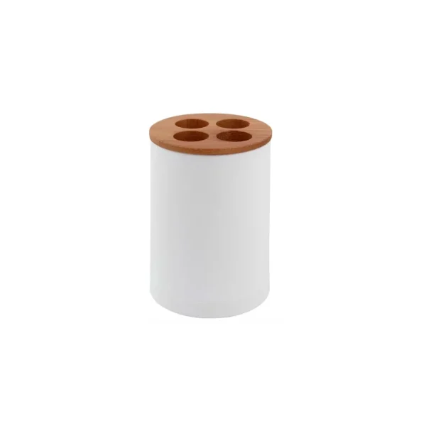 portacepillo blanco bamboo (822-01) duschy