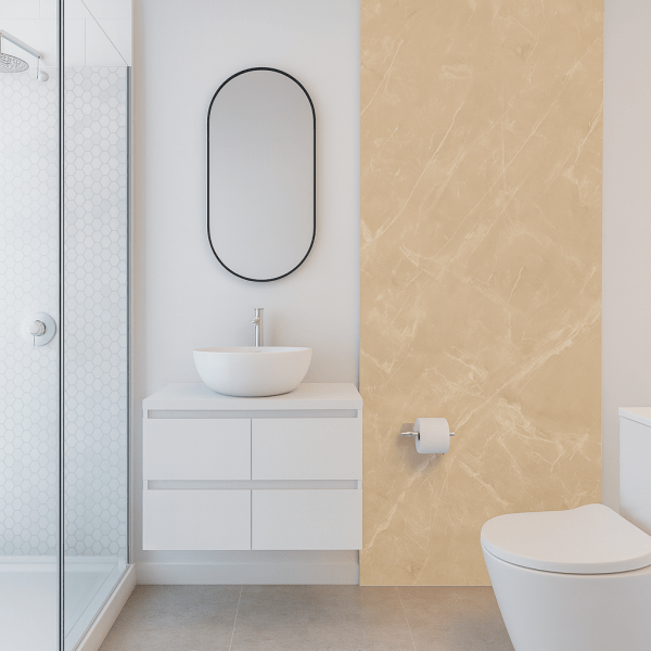 Revestimiento plancha PVC mármol beige 122 x 244 x 3mm - Imagen 3