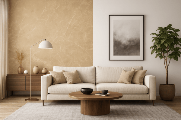 Revestimiento plancha PVC mármol beige 122 x 244 x 3mm - Imagen 2