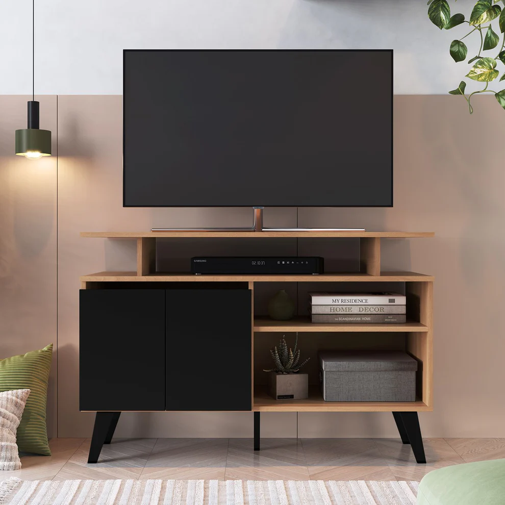 Rack Tv Tokio Negro 112 cm - Imagen 2