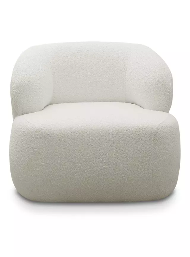 Poltrona Chandon de Cuero Giratoria Beige