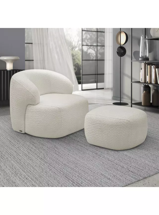 Poltrona Chandon de Cuero Giratoria Beige - Imagen 5