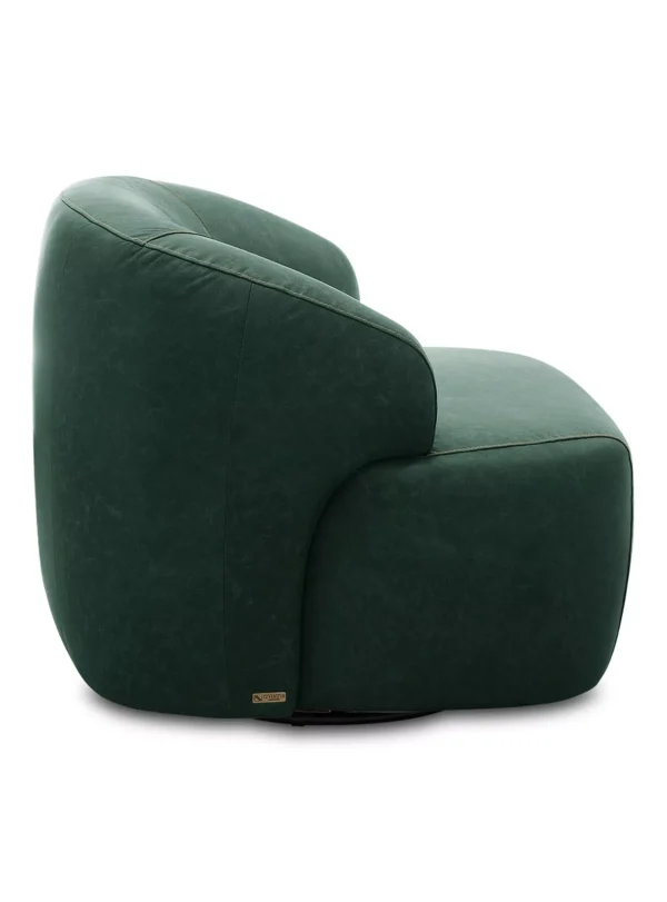Poltrona Chandon de Cuero Giratoria Verde - Imagen 4