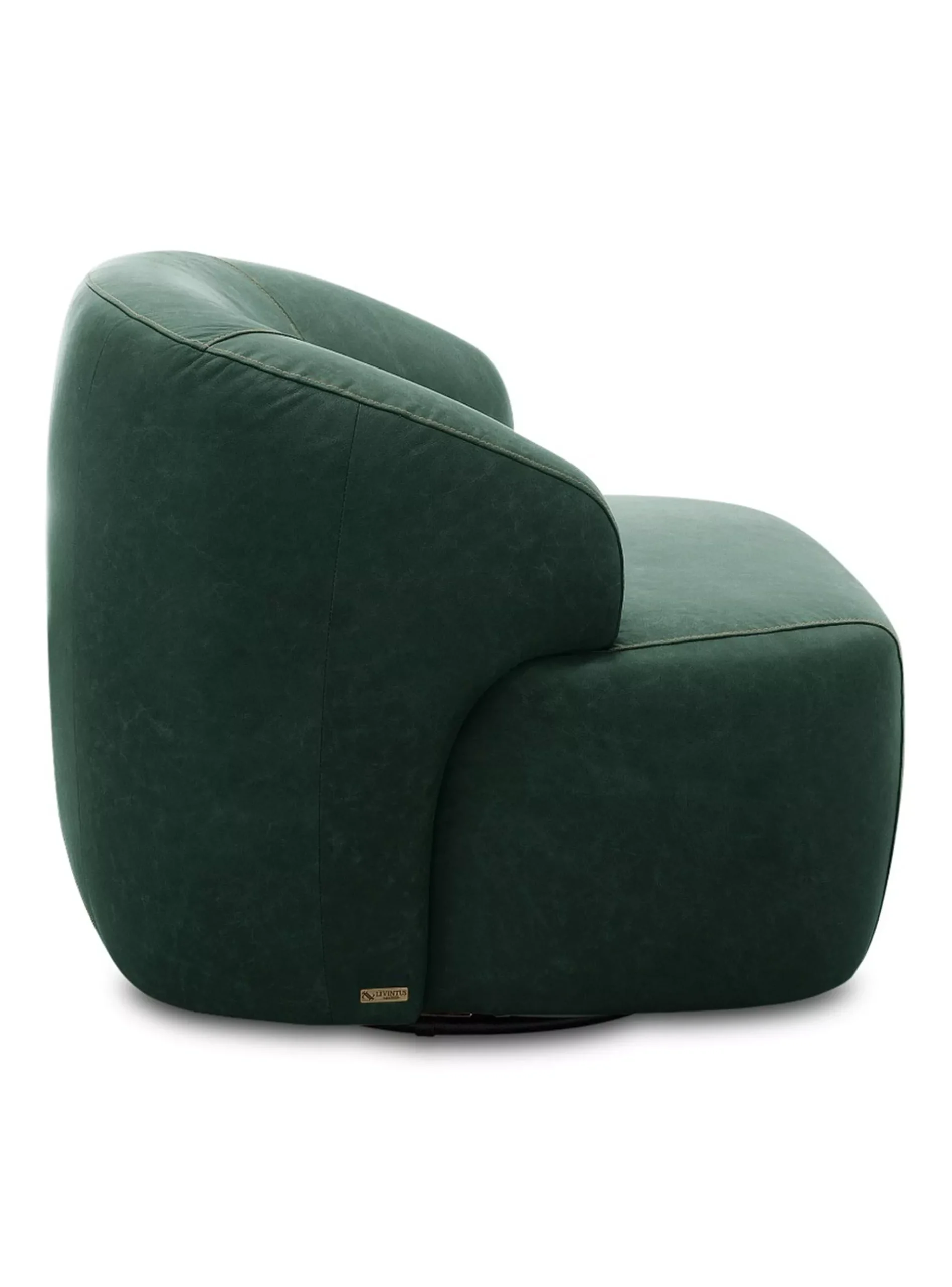Poltrona Chandon de Cuero Giratoria Verde - Imagen 4