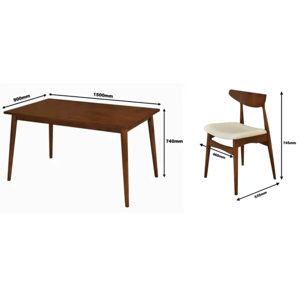 Set de comedor 6 sillas Dali Beige - Imagen 8
