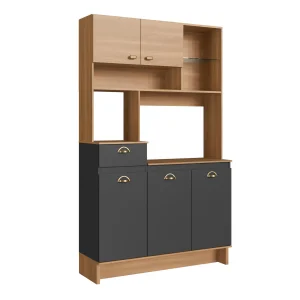 Kit Cocina 112 Cm Grafito 5 Puertas 1 Cajon