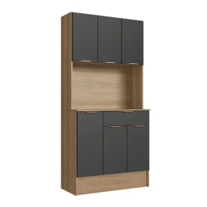 Kit Cocina 81 Cm Grafito 6 Puertas 1 Cajon