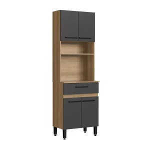 Kit Cocina 60 Cm Grafito 4 Puertas 1 Cajon
