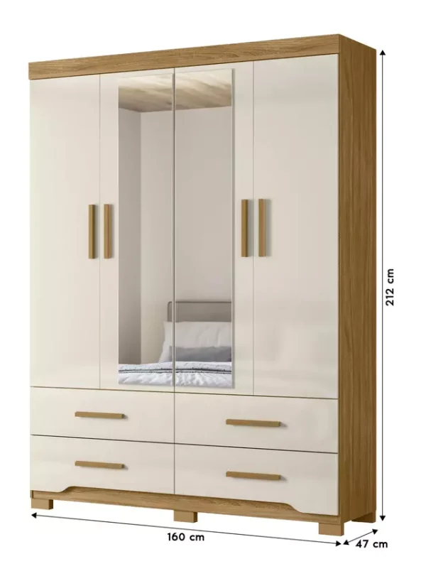 Closet 4  Puertas Y 6 Cajones Capri 212 Cm - Imagen 2