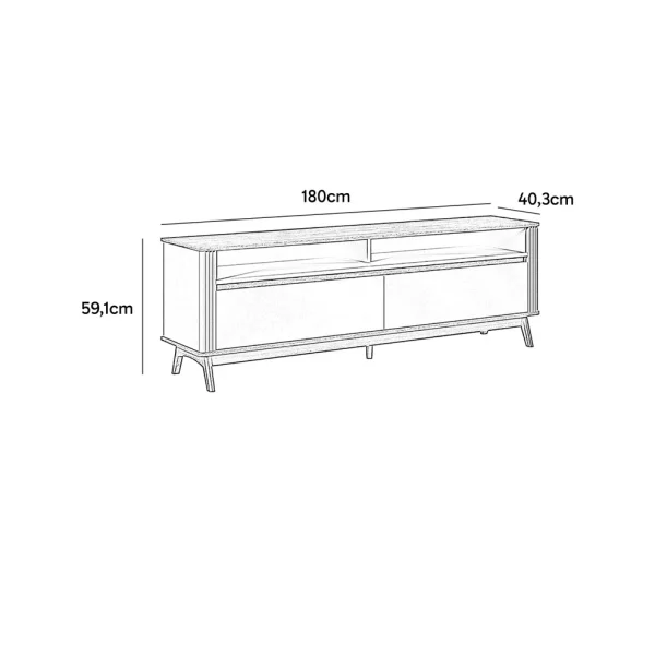 Rack Olmo Verde 180 cm - Imagen 5