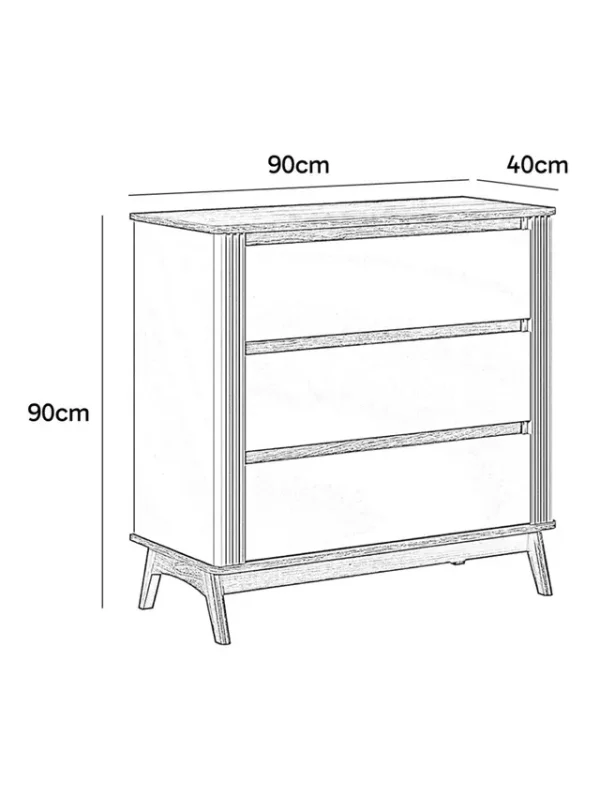 Comoda Cloe Blanca 90 cm - Imagen 2