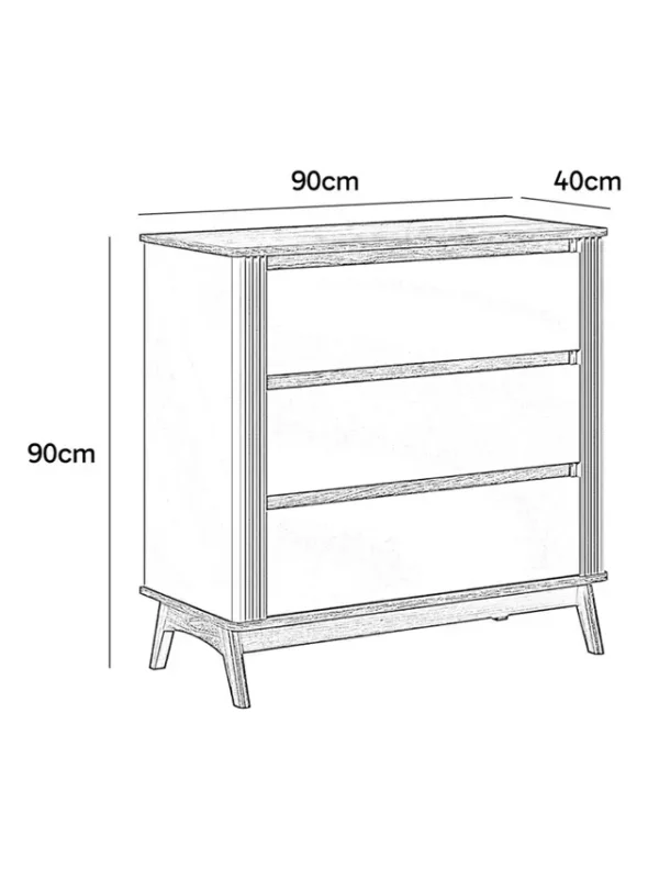 Comoda Cloe Gris 90 cm - Imagen 2