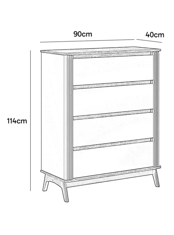 Comoda Alba Blanca 90 cm - Imagen 2