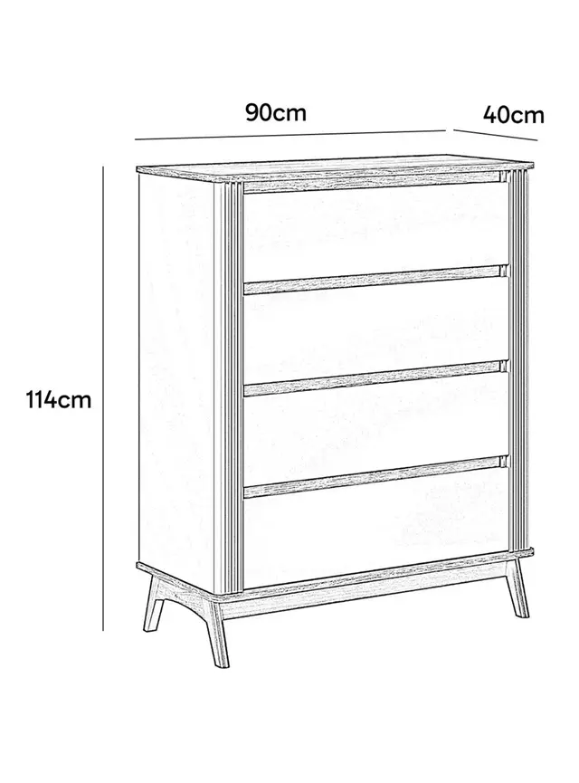 Comoda Alba gris 90 cm - Imagen 2