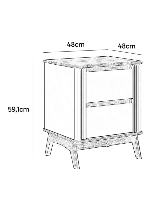 Velador Siena Blanco 48 cm - Imagen 2