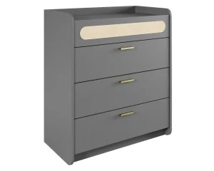 Comoda Duna Gris 4 Cajones 76 cm