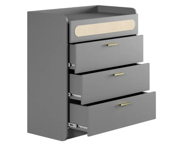 Comoda Duna Gris 4 Cajones 76 cm - Imagen 2