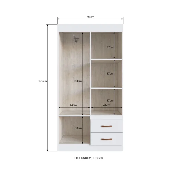 Closet 4 Puertas 2 Cajones Blanco - Imagen 4