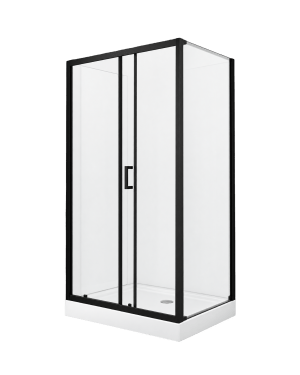 cabina ducha elegance l 90x120x200 rectan negra