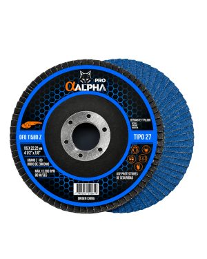 disco flap 4 1/2 za80 azul para metal
