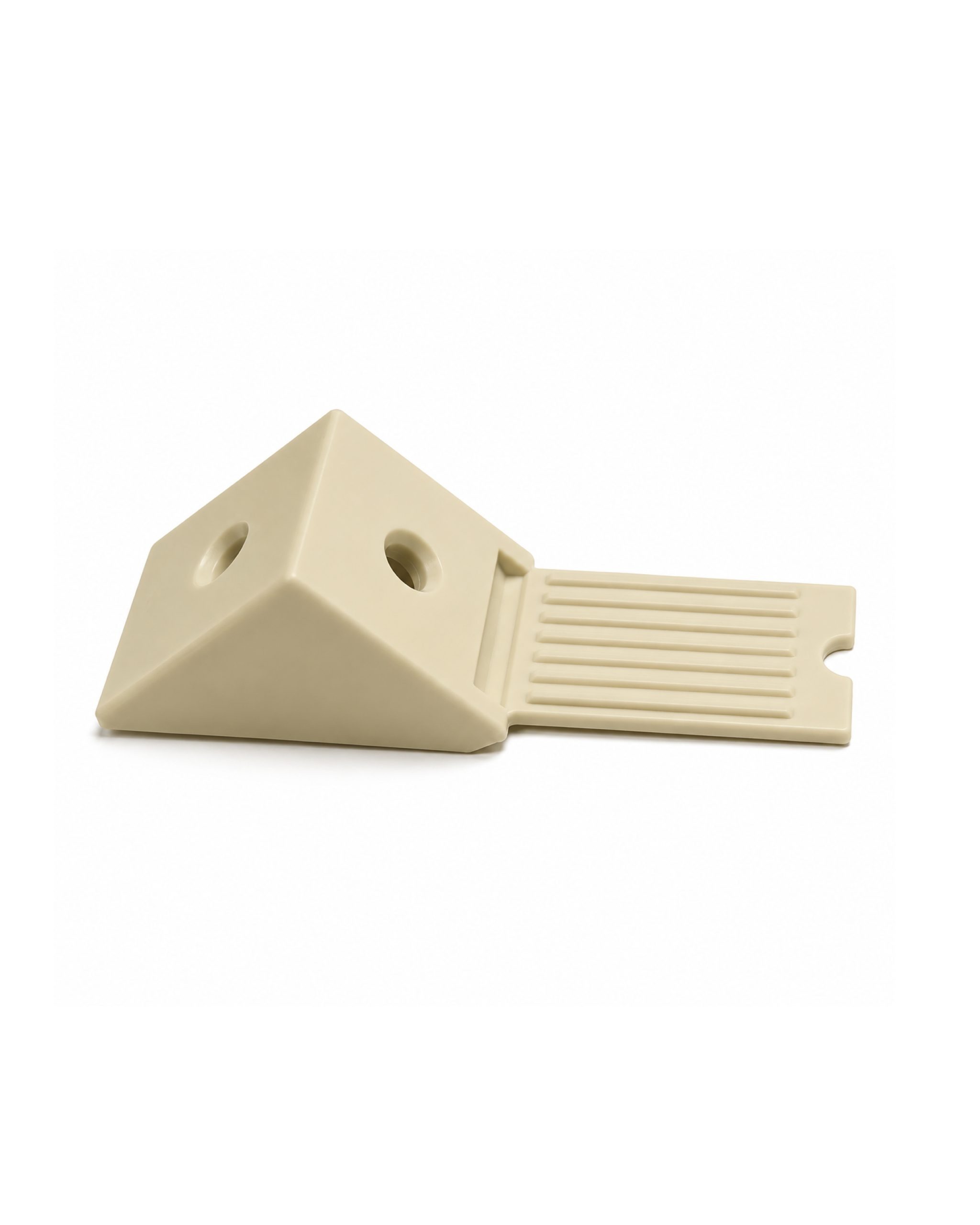 escuadra triangular plastica beige