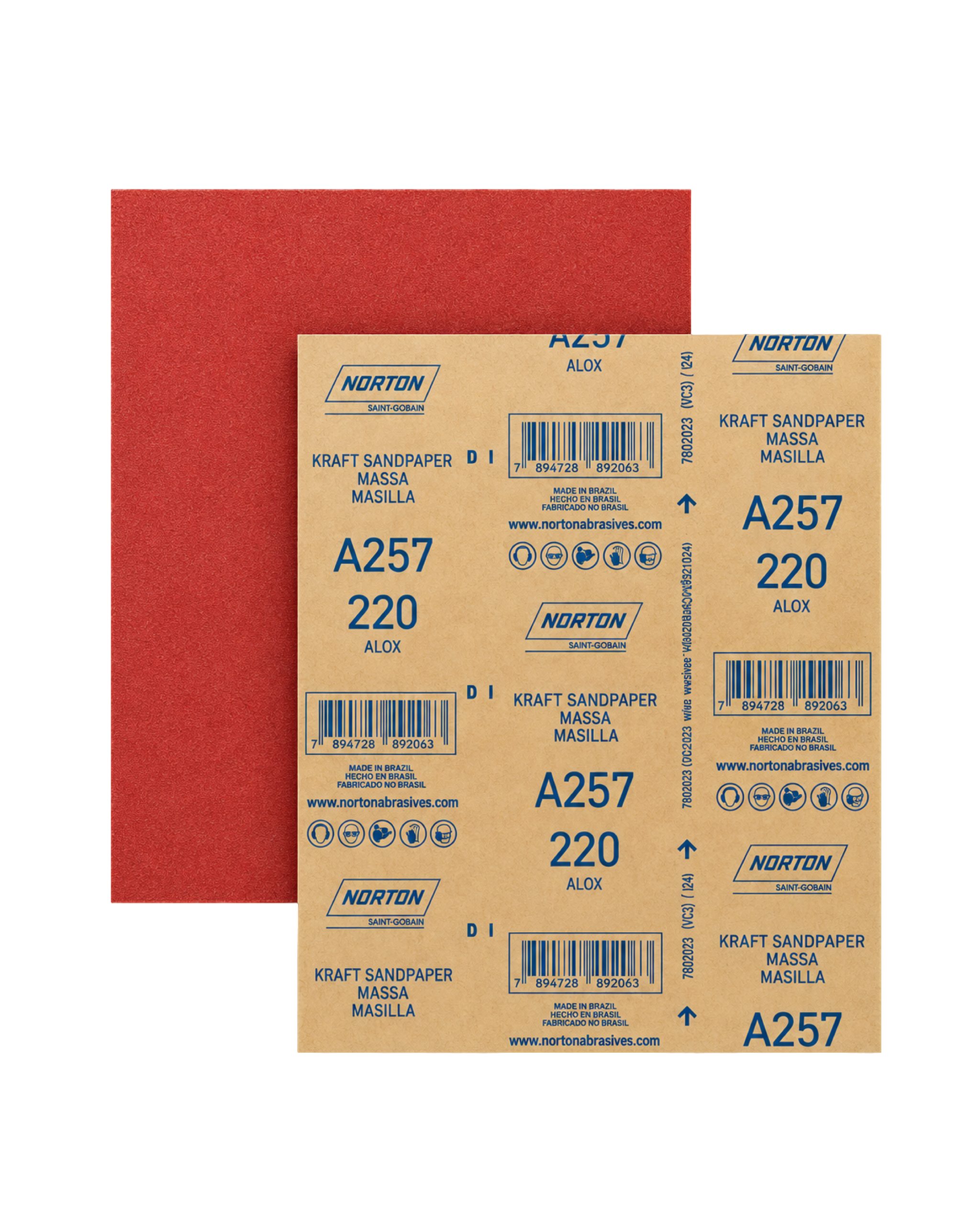lija madera a-257 grano 220 / norton (41a257220p)