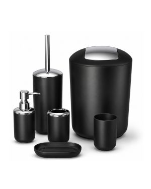 set 6 piezas bano sobrep negro