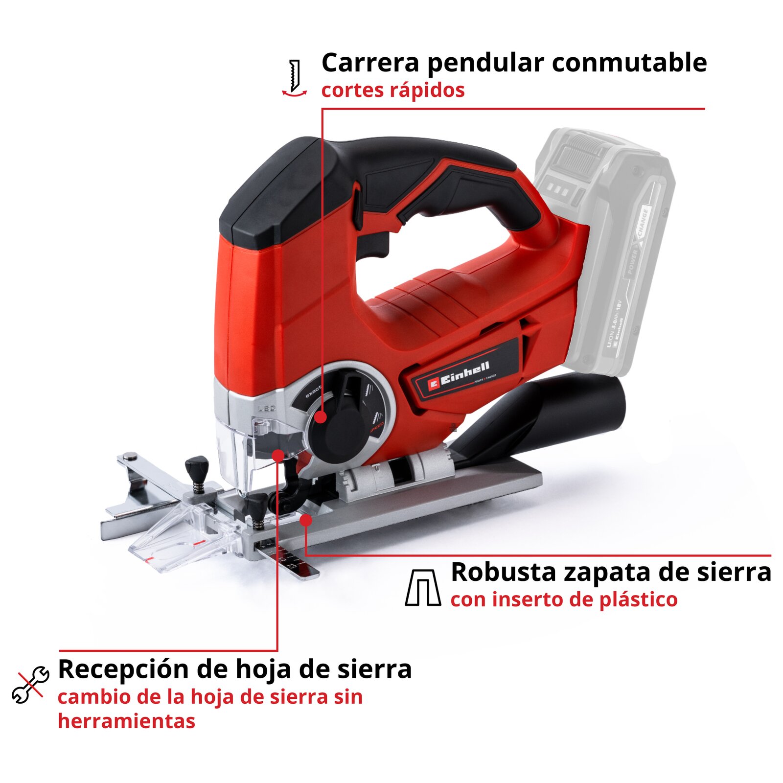 Sierra caladora inalámbrica Einhell 18V - Imagen 3