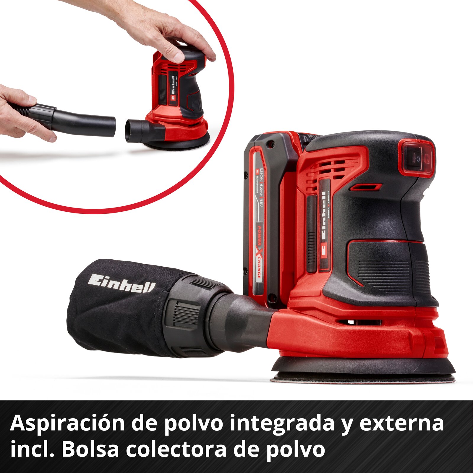 Lijadora rotorbital inalámbrica Einhell TE-RS 18 Li - Imagen 8
