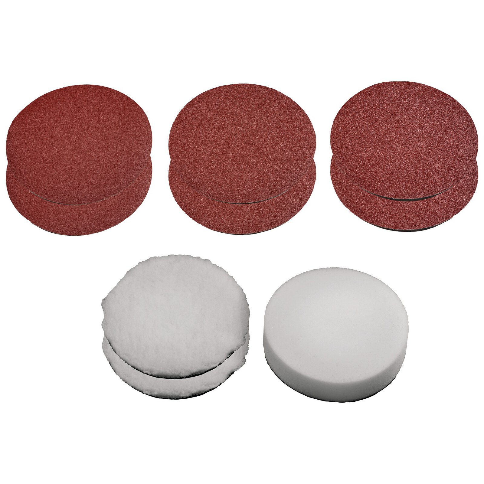 Set de bonetes y lijas para pulidora Einhell 9 piezas