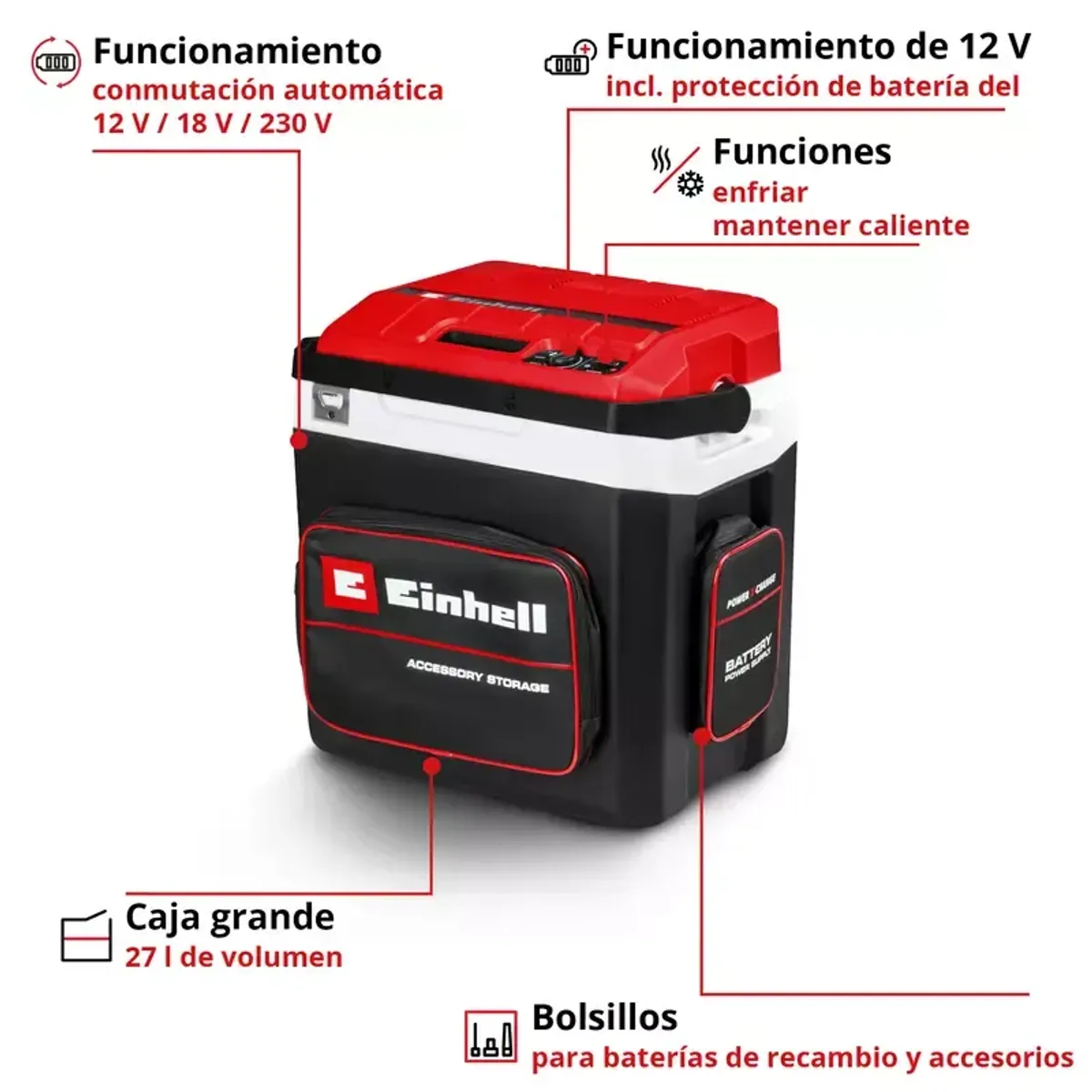 Cooler inalámbrico Einhell 18V 27 L - Imagen 3