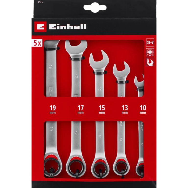 Set de llaves punta-corona con chicharra Einhell 5 piezas
